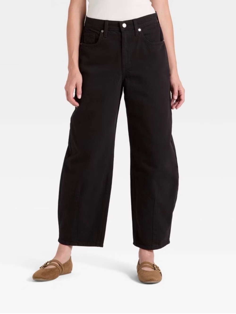 New Universal Thread Black High Rise Easy Barrel Jeans Size 16